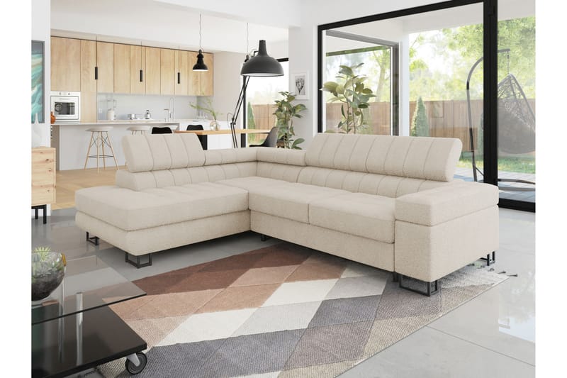 Warwick Sofa med Sjeselong 3-seter - Beige - Møbler - Sofaer - Sofaer med sjeselong - 3 seters sofa med divan