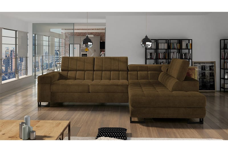 Warwick Sofa med Sjeselong 3-seter - Brun - Møbler - Sofaer - Sofaer med sjeselong - 3 seters sofa med divan