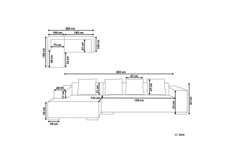 Westerfeld Hjørnesofa 4-seter - Hvit - Møbler - Sofaer - Hjørnesofaer