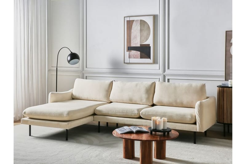 Woodal Hjørnesofa 4-seter - Beige/Svart - Møbler - Sofaer - Hjørnesofaer