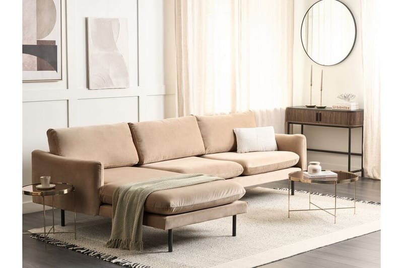 Woodal Hjørnesofa 4-seter - Beige/Svart - Møbler - Sofaer - Hjørnesofaer