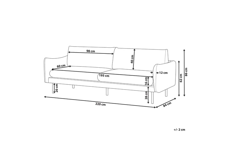 Woodal Sofa 3-seter - Beige/Svart - Møbler - Sofaer - 3 seter sofa