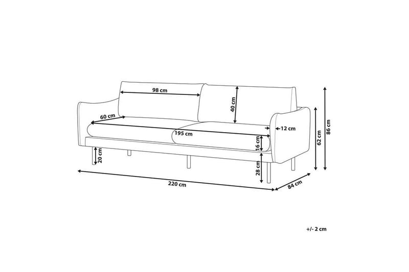 Woodal Sofa 3-seter - Grå/Svart - Møbler - Sofaer - 3 seter sofa