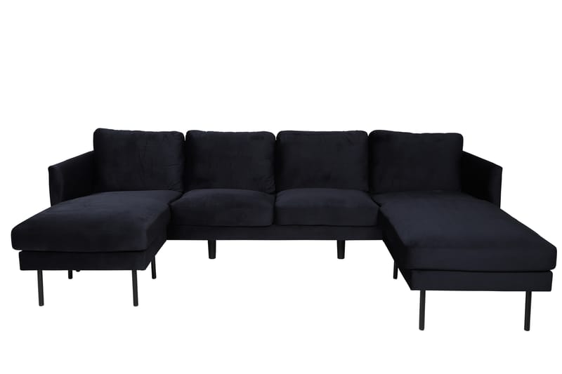 Zoom U-sofa Fløyel - Svart - Møbler - Sofaer - U-sofa