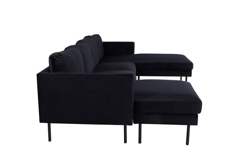 Zoom U-sofa Fløyel - Svart - Møbler - Sofaer - U-sofa