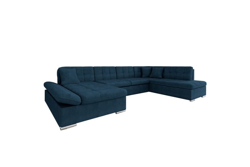 Zumar Sofa med Sjeselong og Divan 4-seter - Blå - Møbler - Sofaer - Sofaer med sjeselong - 4 seters sofa med divan