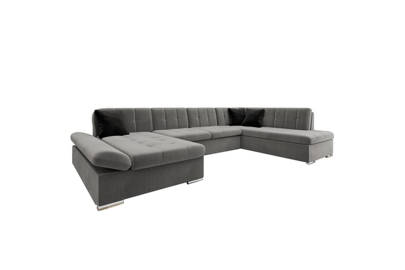 Zumar Sofa med Sjeselong og Divan 4-seter - Grå/Svart - Møbler - Sofaer - Sofaer med sjeselong - 4 seters sofa med divan