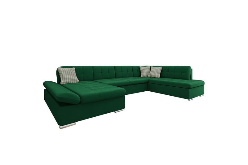 Zumar Sofa med Sjeselong og Divan 4-seter - Grønn - Møbler - Sofaer - Sofaer med sjeselong - 4 seters sofa med divan