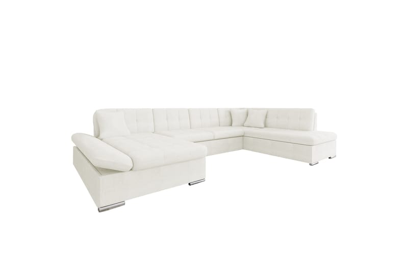 Zumar Sofa med Sjeselong og Divan 4-seter - Hvit - Møbler - Sofaer - Sofaer med sjeselong - 4 seters sofa med divan