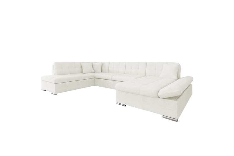 Zumar Sofa med Sjeselong og Divan 4-seter - Hvit - Møbler - Sofaer - Sofaer med sjeselong - 4 seters sofa med divan