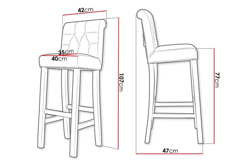 Barkrakk Glenarm - Beige/Svart - Møbler - Stoler - Barstol