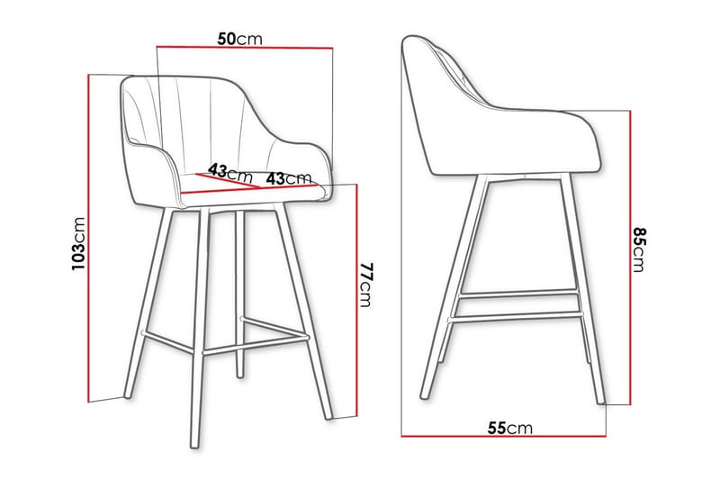 Barkrakk Glenarm - Beige/Svart - Møbler - Stoler - Barstol