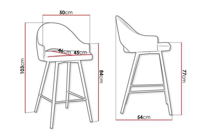 Barkrakk Glenarm - Beige/Svart - Møbler - Stoler - Barstol