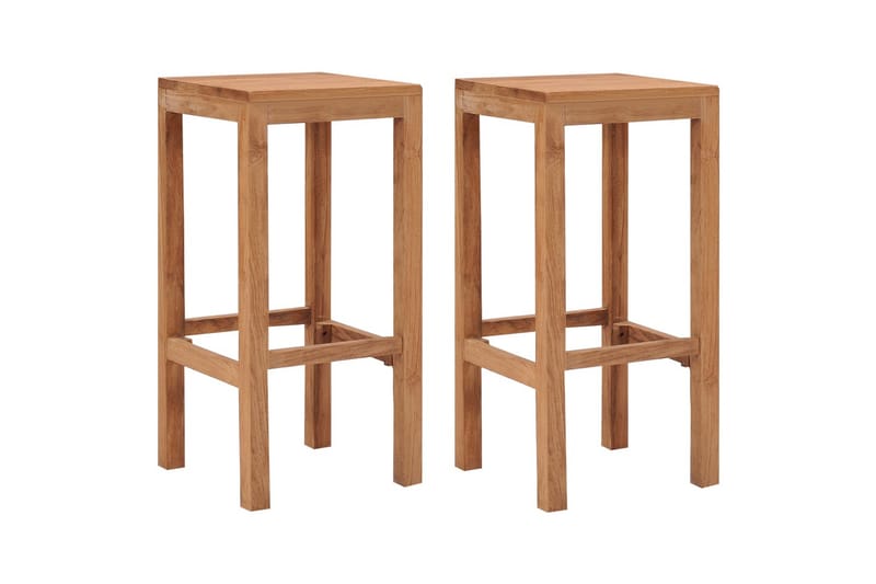 Barkrakker 2 stk heltre teak - Brun - Møbler - Stoler - Barstol