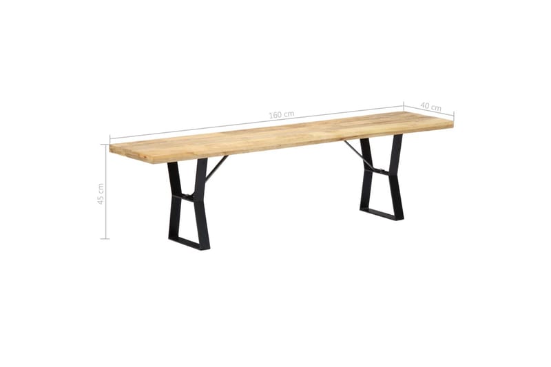 Benk 160 cm heltre mango - Brun - Møbler - Stoler - Benk