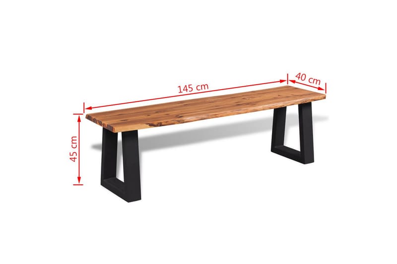 Benk heltre akasie 145 cm - Brun - Møbler - Stoler - Benk