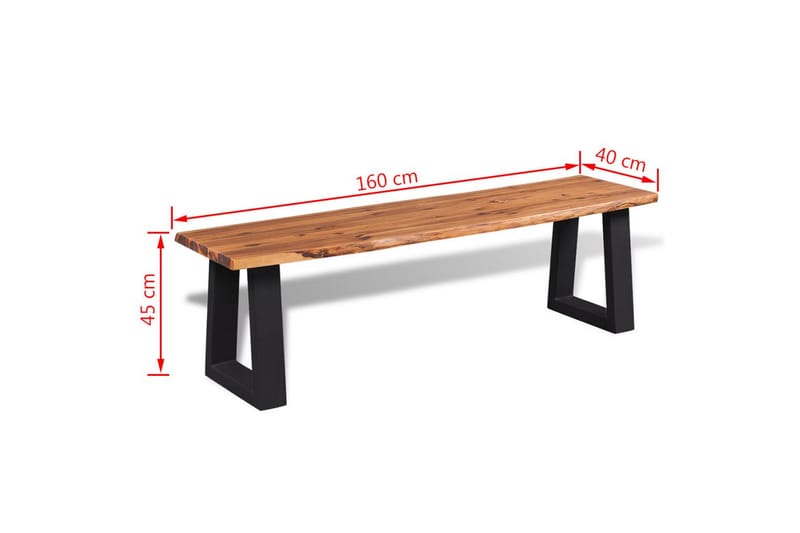 Benk heltre akasie 160 cm - Brun - Møbler - Stoler - Benk