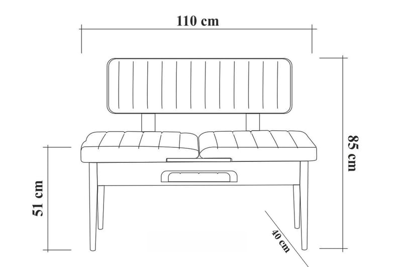 Benk Swonger 85 cm - Hvit | Antrasitt - Møbler - Stoler - Benk