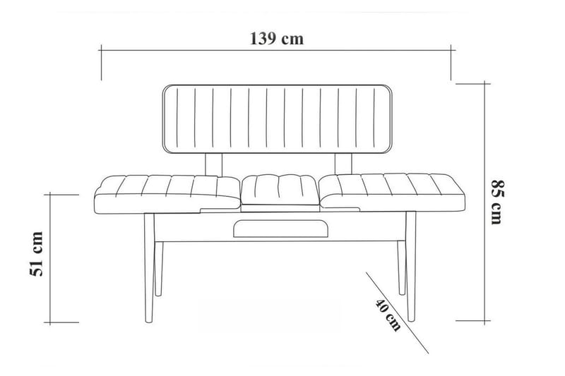 Benk Swonger 85 cm - Hvit | Antrasitt - Møbler - Stoler - Benk