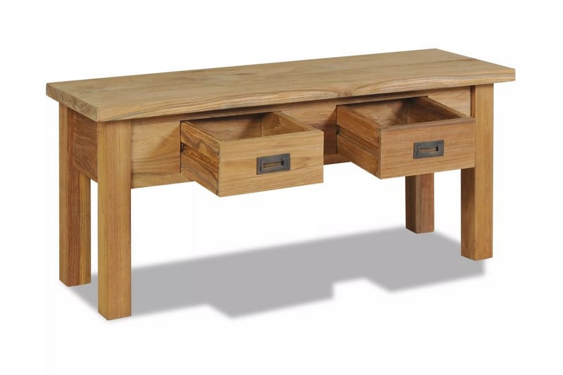 Hallbenk massiv teak 90x30x40 cm - Brun - Møbler - Stoler - Benk - Sittebenk med oppbevaring