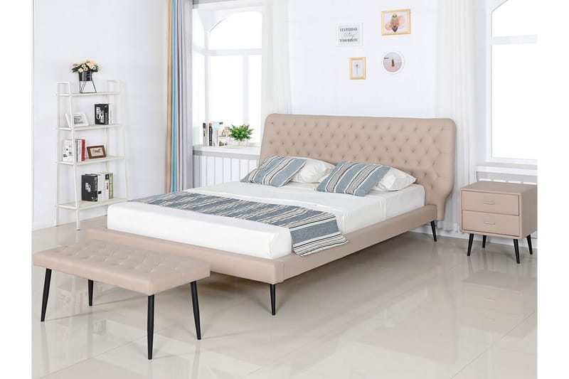 Sengebenk Arvinne 104 cm - Beige/Kunstskinn - Møbler - Stoler - Benk