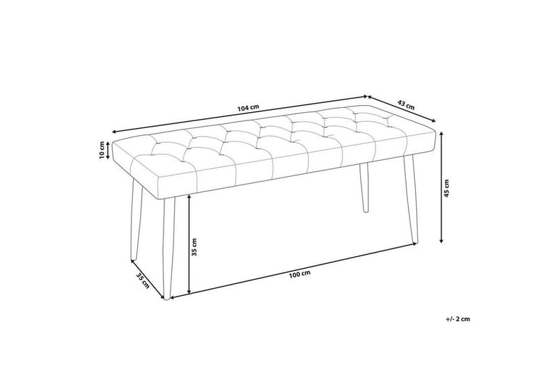 Sengebenk Arvinne 104 cm - Beige/Kunstskinn - Møbler - Stoler - Benk