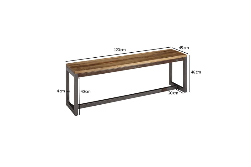 Sittebenk Clanton 120 cm - Brun/Svart - Møbler - Stoler - Benk - Sittebenk med oppbevaring