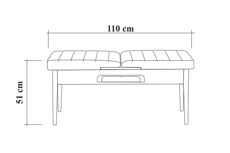 Sittebenk Vinadi 110 cm - Brun - Møbler - Stoler - Benk