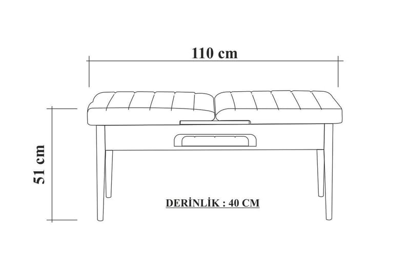 Sittebenk Vinadi 110 cm - Hvit/Brun - Møbler - Stoler - Benk