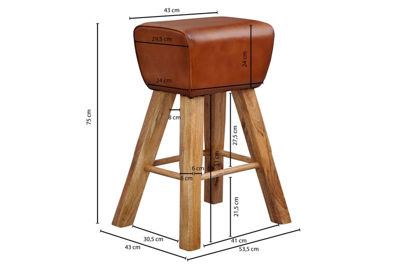 Gorv Barstol 75 cm - Brun - Møbler - Stoler - Barstol