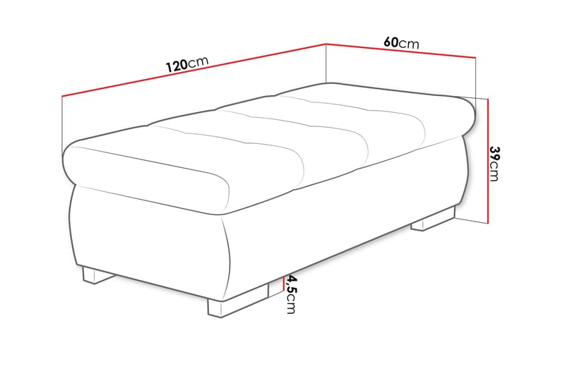 Cerys Fotskammel 60 cm - Blå - Møbler - Stoler - Krakk - Fotskammel