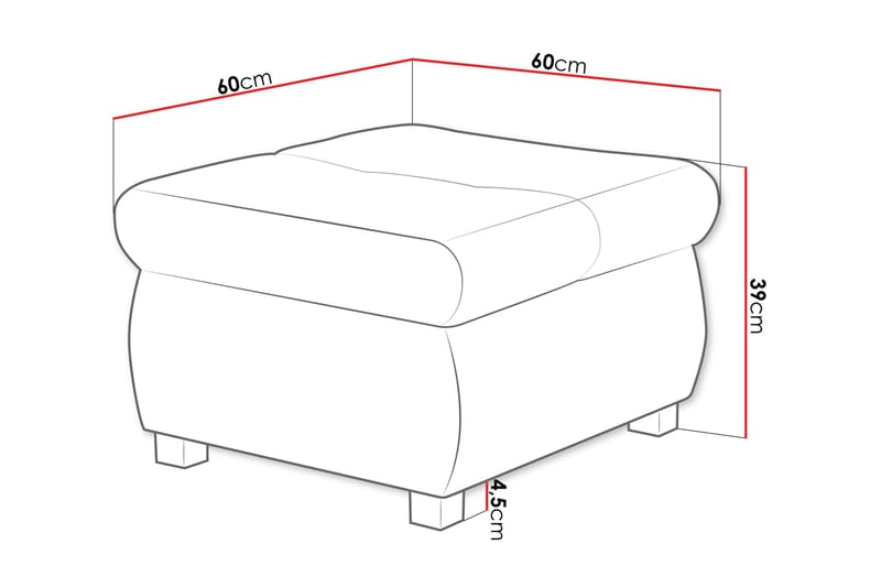 Cerys Fotskammel 60 cm - Blå - Møbler - Stoler - Krakk - Fotskammel