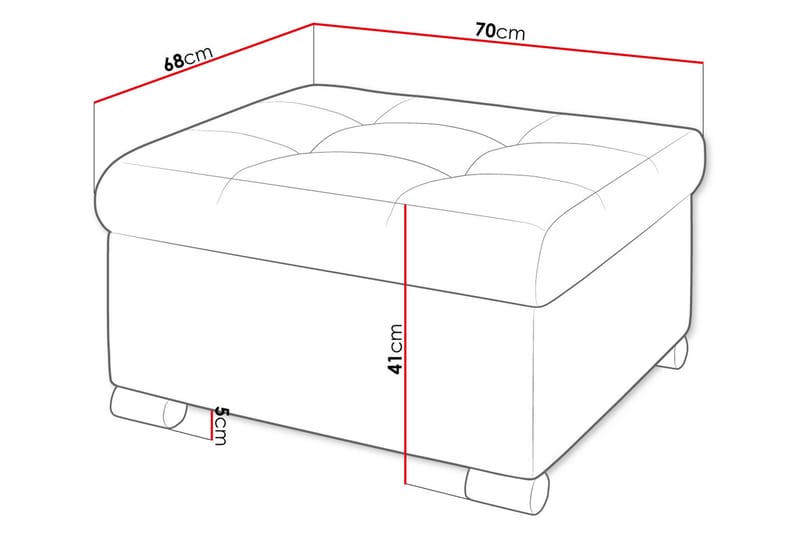 Dynir Fotskammel 68 cm - Beige - Møbler - Stoler - Krakk - Fotskammel