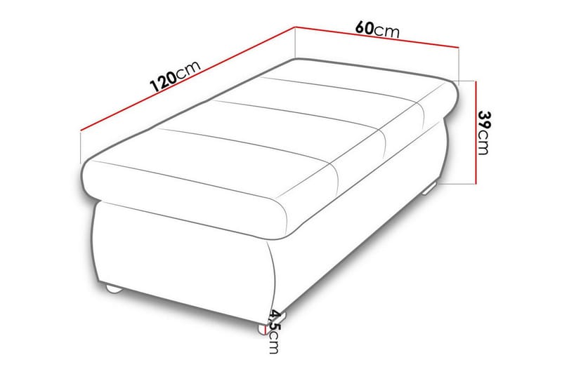 Fotpall Cerys 60 cm - Grå - Møbler - Stoler - Krakk - Fotskammel