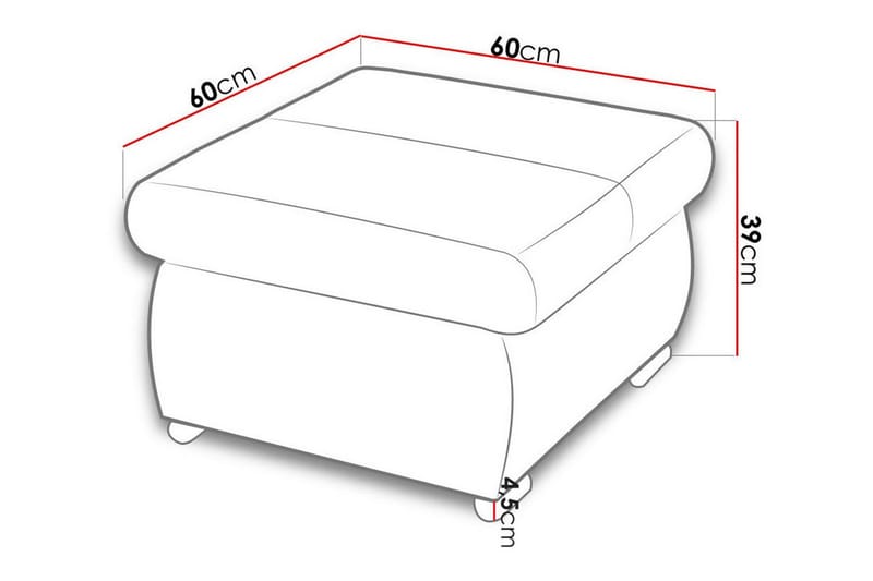 Fotpall Cerys 60 cm - Grå - Møbler - Stoler - Krakk - Fotskammel