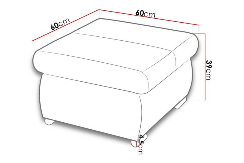 Fotpall Cerys 60 cm - Grå - Møbler - Stoler - Krakk - Fotskammel