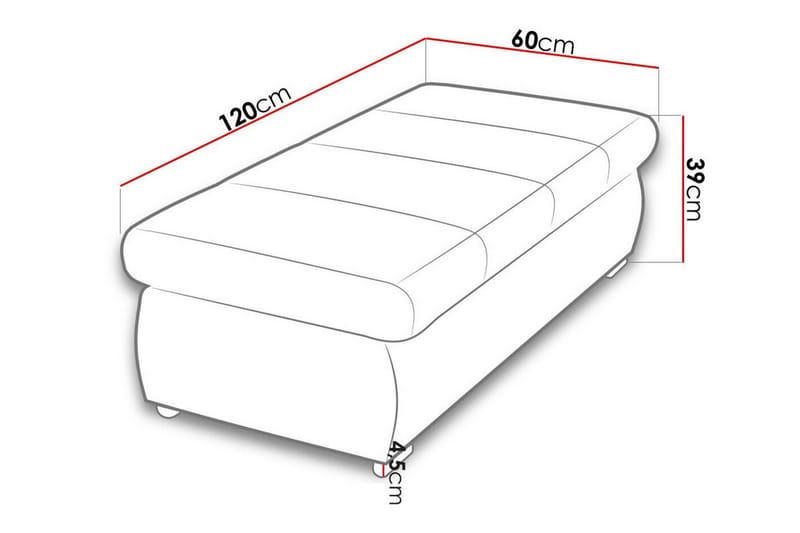 Fotpall Cerys 60 cm - Grå/Svart - Møbler - Stoler - Krakk - Fotskammel