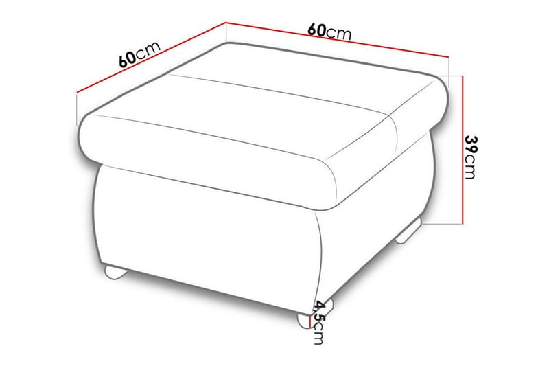 Fotpall Cerys 60 cm - Grøn - Møbler - Stoler - Krakk - Fotskammel