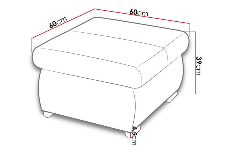 Fotpall Cerys 60 cm - Gul - Møbler - Stoler - Krakk - Fotskammel