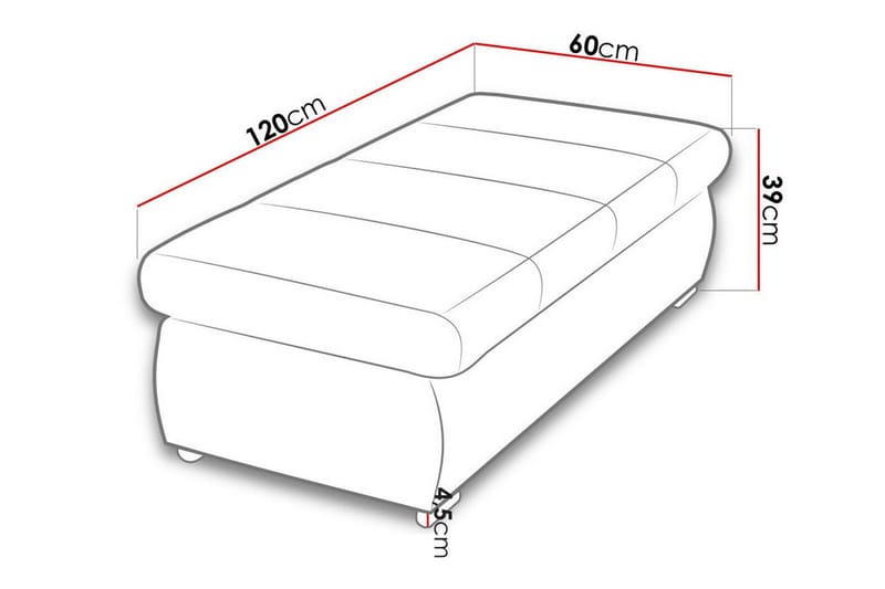 Fotpall Cerys 60 cm - Hvid - Møbler - Stoler - Krakk - Fotskammel