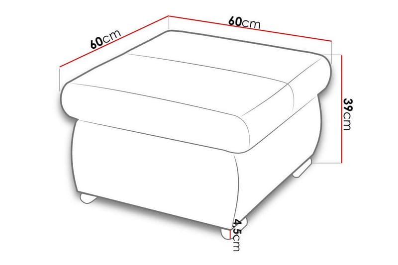 Fotpall Cerys 60 cm - Hvid - Møbler - Stoler - Krakk - Fotskammel