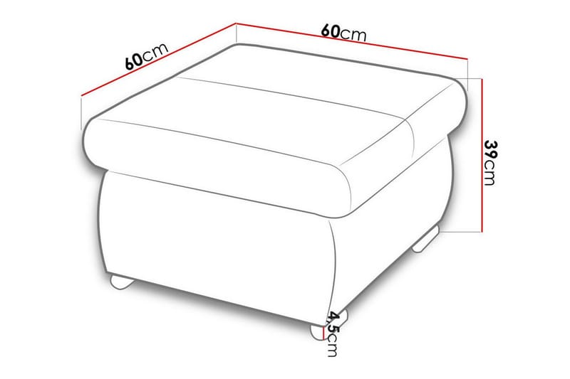 Fotpall Cerys 60 cm - Mørk Oransje - Møbler - Stoler - Krakk - Fotskammel