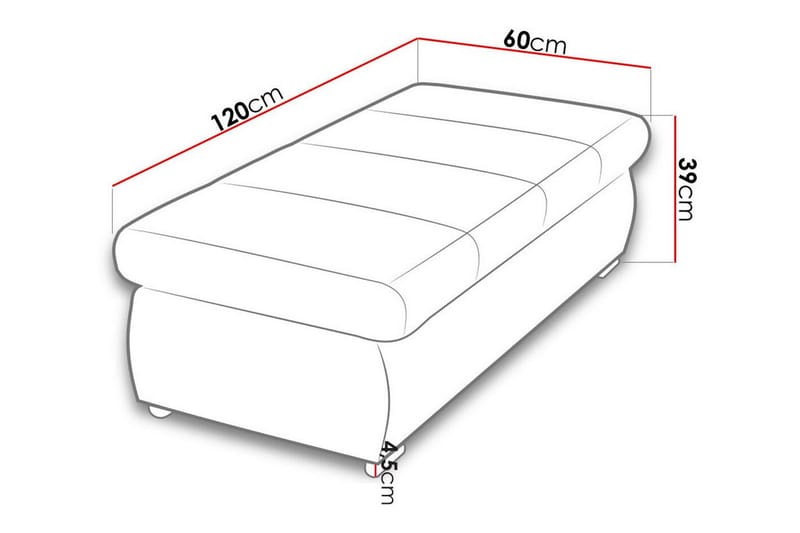 Fotpall Cerys 60 cm - Rød - Møbler - Stoler - Krakk - Fotskammel