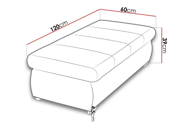 Fotpall Cerys 60 cm - Rød/Svart - Møbler - Stoler - Krakk - Fotskammel