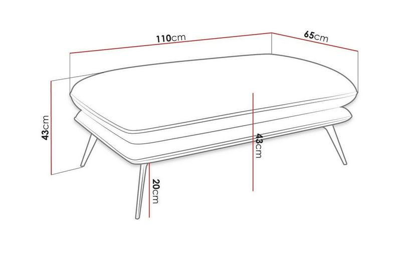 Fotpall Graystone 65 cm - Mørkegrå - Møbler - Stoler - Krakk - Fotskammel