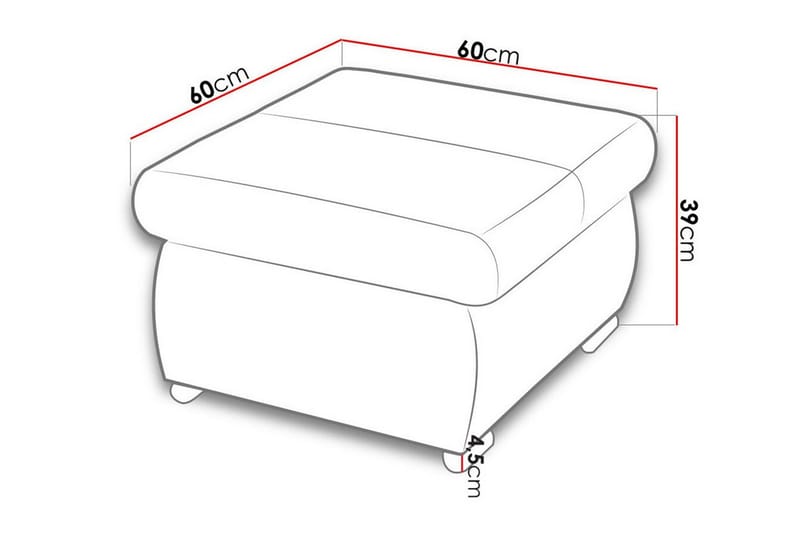 Fotpall Kintore 60 cm - Gul - Møbler - Stoler - Krakk - Fotskammel