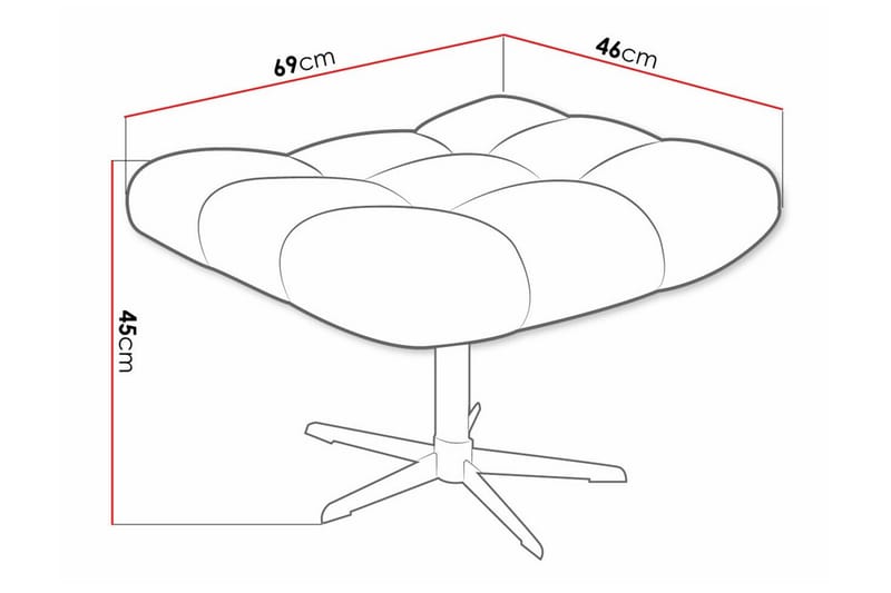 Fotpall Rathkeale 46 cm - Mørkeblå/Svart - Møbler - Stoler - Krakk - Fotskammel