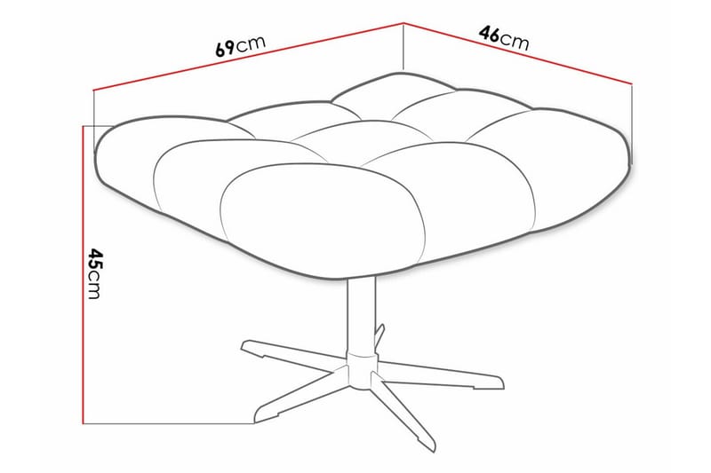 Fotpall Rathkeale 46 cm - Svart - Møbler - Stoler - Krakk - Fotskammel