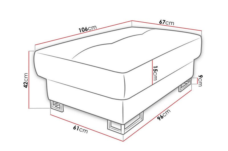 Fotpall Reginia 67 cm - Blå/Hvit - Møbler - Stoler - Krakk - Fotskammel