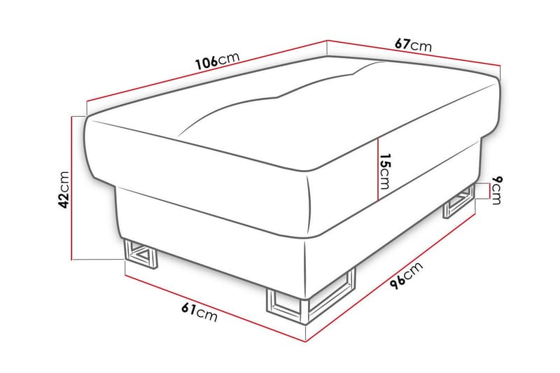 Fotpall Reginia 67 cm - Brun - Møbler - Stoler - Krakk - Fotskammel